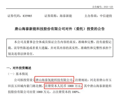 海泰新能設立氫能子公司 光伏企業跨界布局，生物質燃料銷售迎新機遇